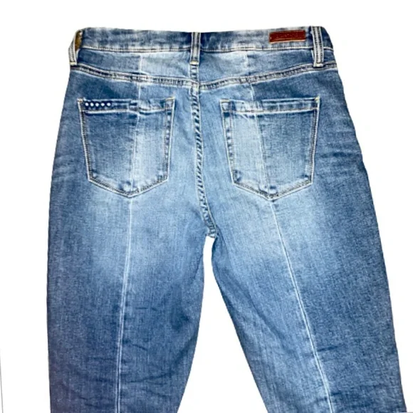 BLANK NYC Women’s Size 27 R Santa Fe Bond Midrise Split Hem Skinny Blue Jeans - Picture 13 of 16